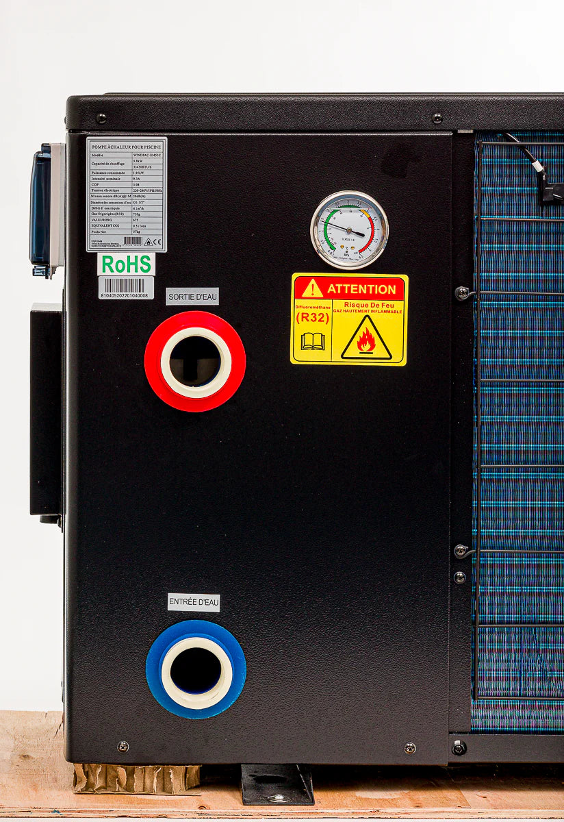 Pompe à chaleur piscine 55 m³ – WiFi, silencieuse, économique – WINDPAC-EM55C